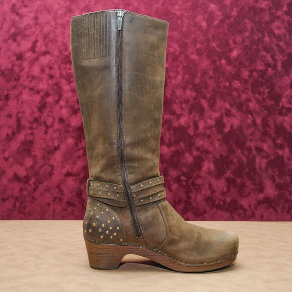 Dansko Women Myra Brown Leather Studded Vintage Retro 90s Boots sz 10US 40 EUR - Picture 4 of 9